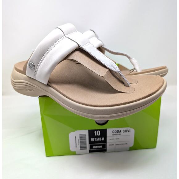 Kuru CODA Suvi Women's Slip-On Sandal White Sand Orthotics Foot Pain Relief Sz10 - Picture 1 of 10